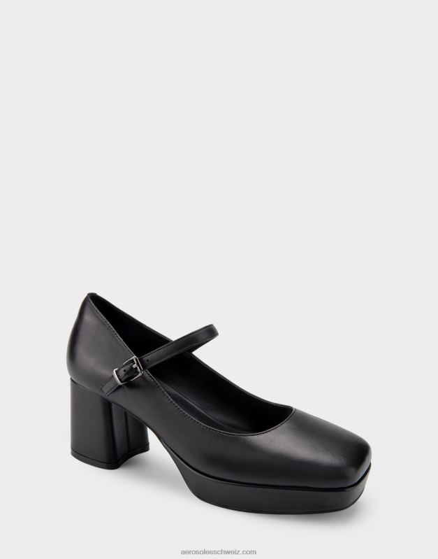 CH Aerosoles Frauen Plateauabsatz aus schwarzem LederR0V8T368