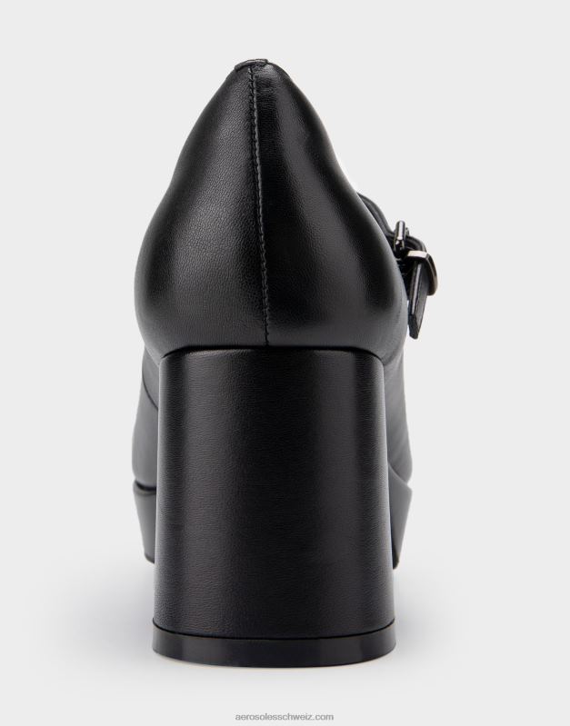 CH Aerosoles Frauen Plateauabsatz aus schwarzem LederR0V8T368