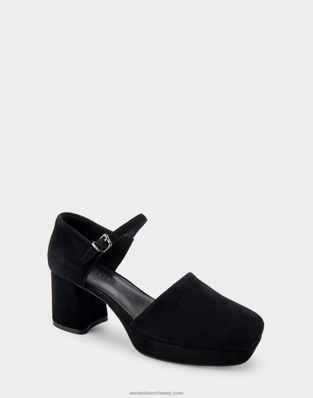 CH Aerosoles Frauen Plateauabsatz aus schwarzem WildlederR0V8T362