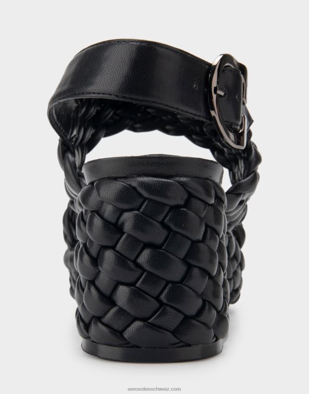 CH Aerosoles Frauen Plateausandale aus schwarzem KunstlederR0V8T358