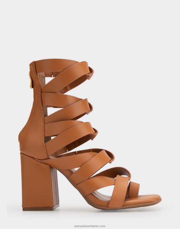 CH Aerosoles Frauen Sandale aus braunem Leder mit AbsatzR0V8T408