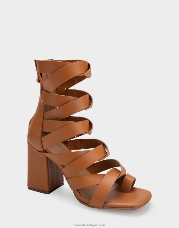 CH Aerosoles Frauen Sandale aus braunem Leder mit AbsatzR0V8T408