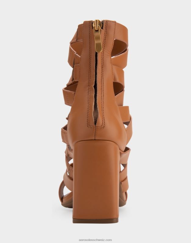 CH Aerosoles Frauen Sandale aus braunem Leder mit AbsatzR0V8T408