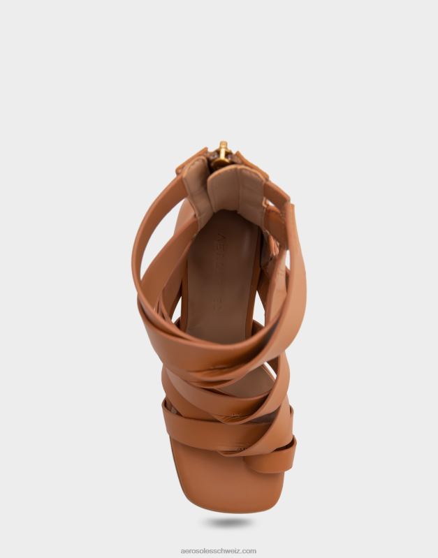 CH Aerosoles Frauen Sandale aus braunem Leder mit AbsatzR0V8T408