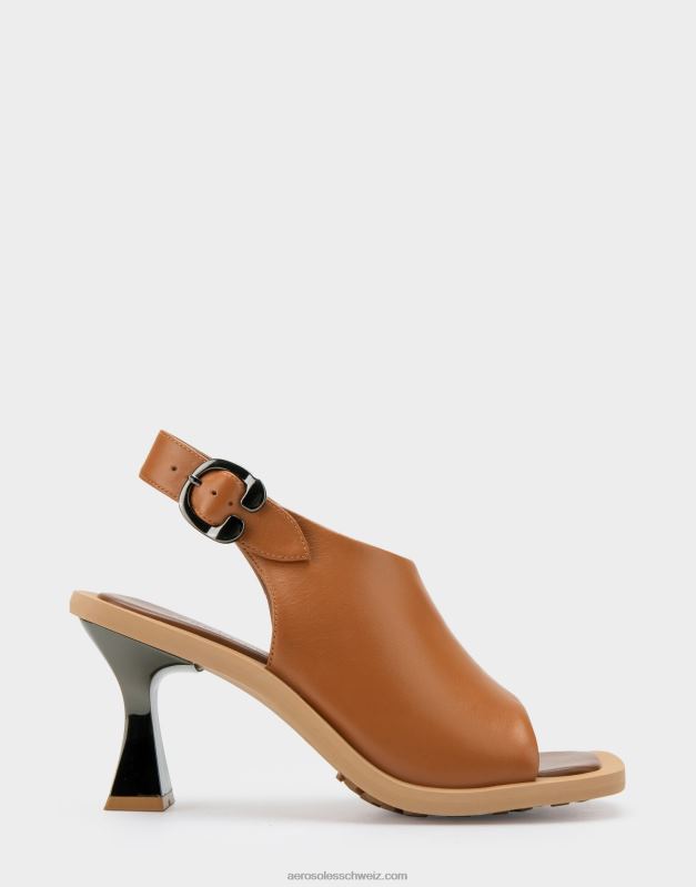 CH Aerosoles Frauen Sandale aus braunem Leder mit AbsatzR0V8T419