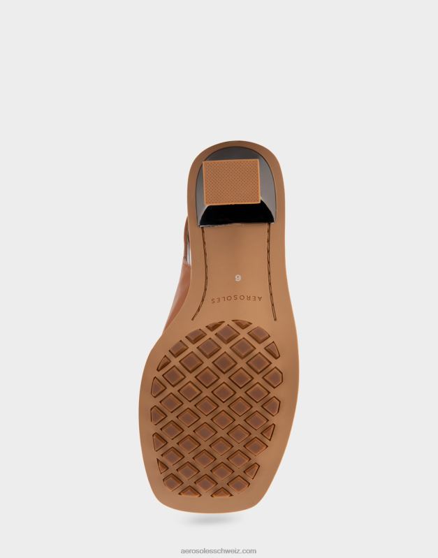 CH Aerosoles Frauen Sandale aus braunem Leder mit AbsatzR0V8T419