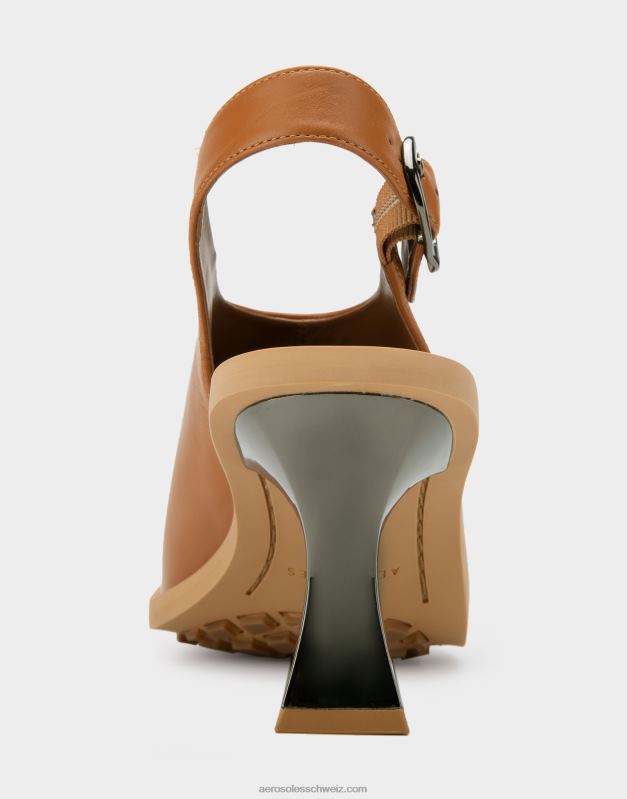 CH Aerosoles Frauen Sandale aus braunem Leder mit AbsatzR0V8T419