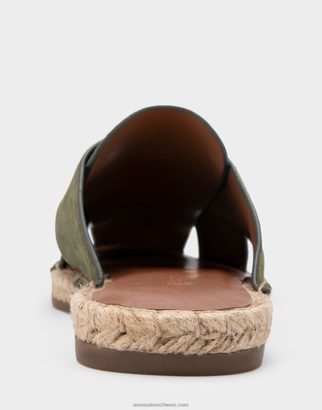 CH Aerosoles Frauen Espadrille-Slipper aus olivgrünem WildlederR0V8T280