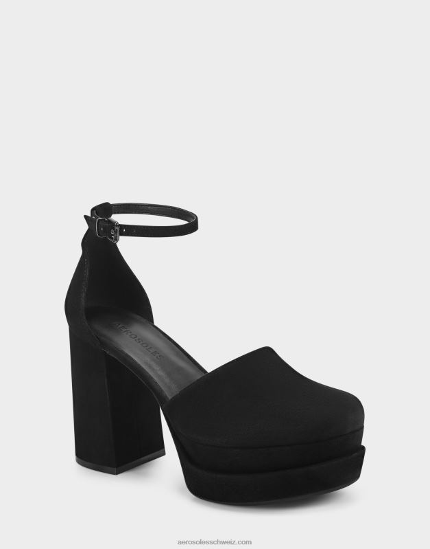 CH Aerosoles Frauen Pumps aus schwarzem WildlederR0V8T359