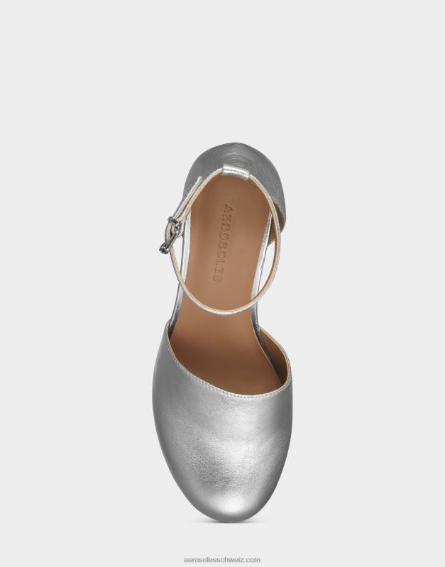 CH Aerosoles Frauen Pumps aus silbernem Metallic-LederR0V8T361