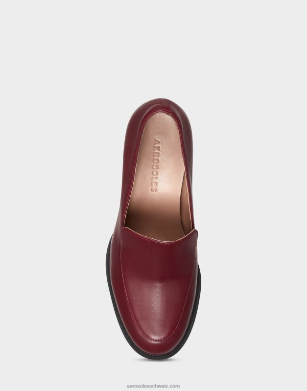 CH Aerosoles Frauen Loafer aus bordeauxfarbenem LederR0V8T380