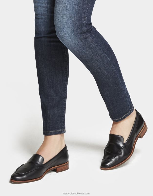 CH Aerosoles Frauen Loafer aus schwarzem LederR0V8T143