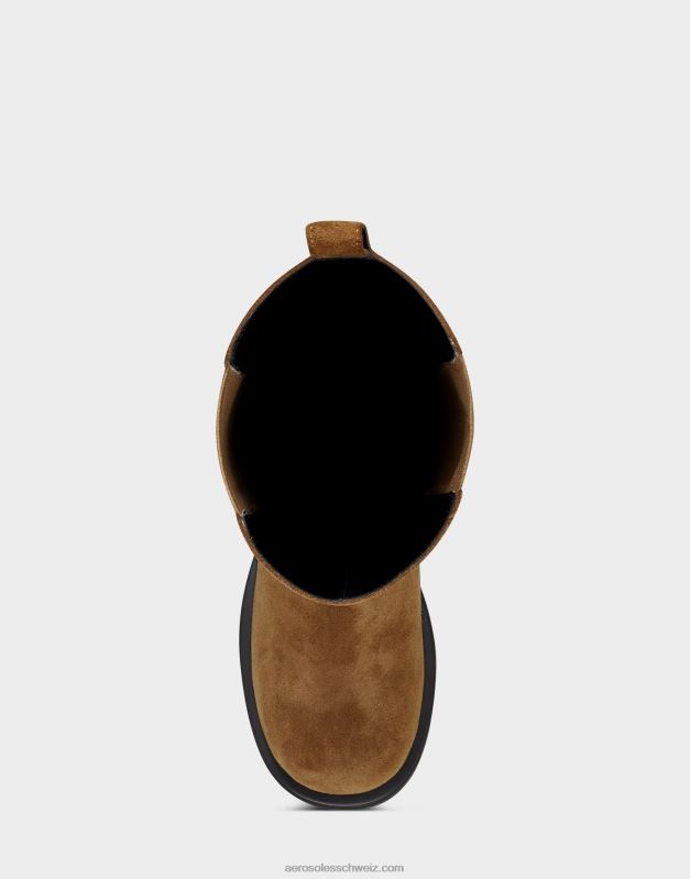 CH Aerosoles Frauen Hoher Stiefel aus hellbraunem WildlederR0V8T36