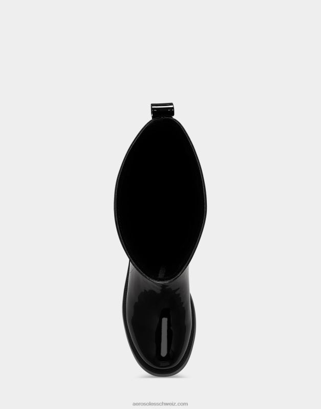 CH Aerosoles Frauen Hoher Stiefel aus schwarzem LackR0V8T12