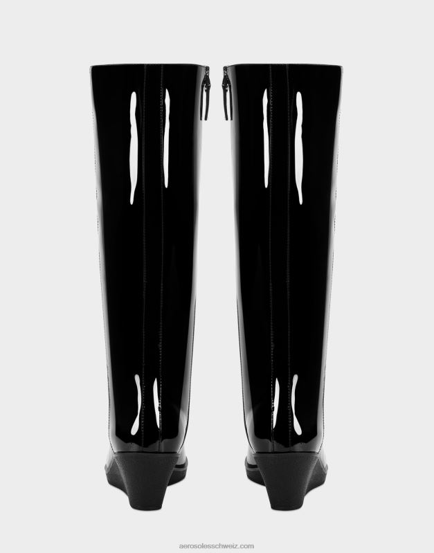 CH Aerosoles Frauen Hoher Stiefel aus schwarzem LackR0V8T136