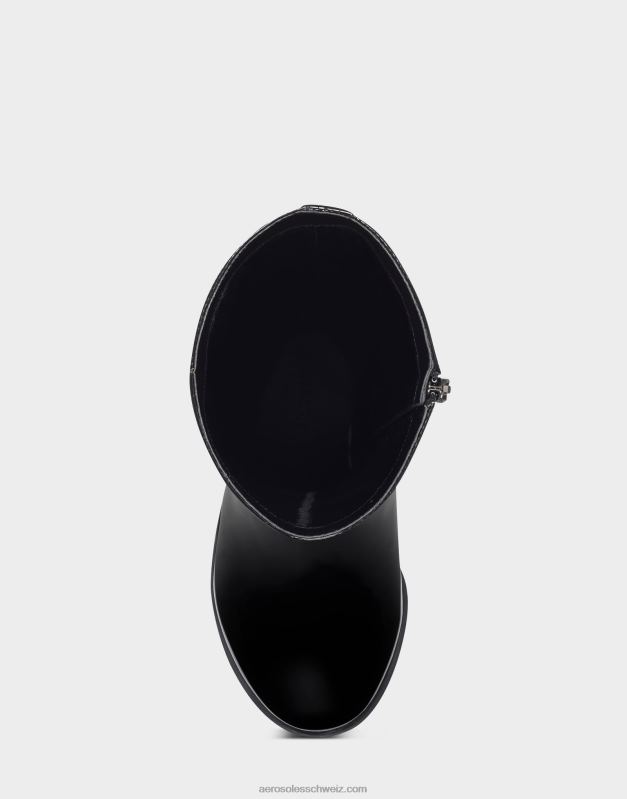 CH Aerosoles Frauen Hoher Stiefel aus schwarzem LackR0V8T136