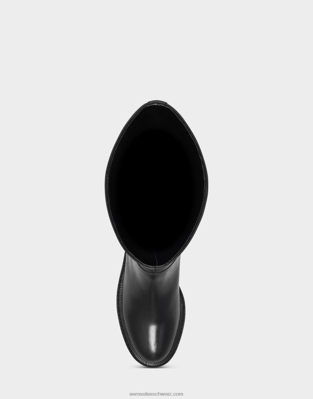 CH Aerosoles Frauen Hoher Stiefel aus schwarzem LederR0V8T46