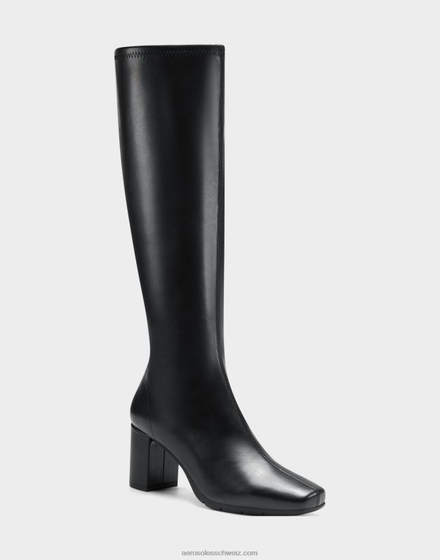 CH Aerosoles Frauen Hoher Stiefel aus schwarzem StretchR0V8T140