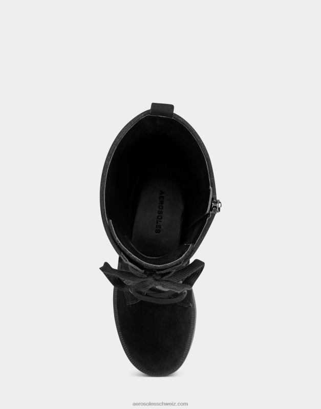 CH Aerosoles Frauen Hoher Stiefel aus schwarzem WildlederR0V8T44