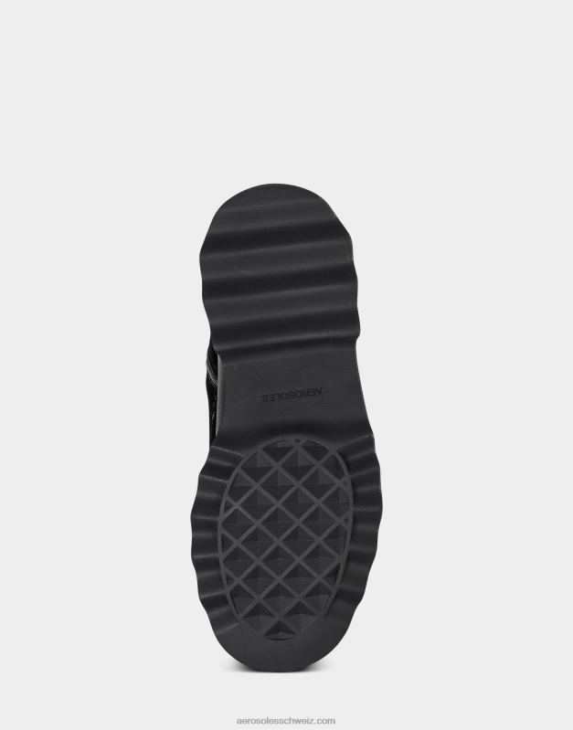 CH Aerosoles Frauen Hoher Stiefel aus schwarzem WildlederR0V8T44