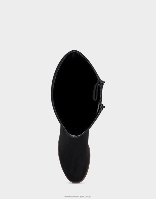 CH Aerosoles Frauen Hoher Stiefel aus schwarzem WildlederimitatR0V8T120