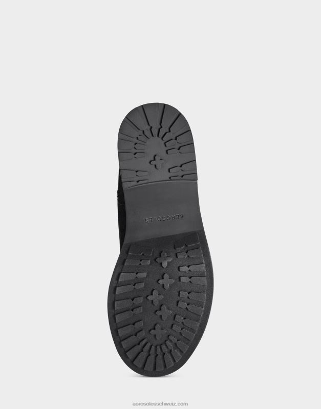 CH Aerosoles Frauen Hoher Stiefel aus schwarzem WildlederimitatR0V8T20