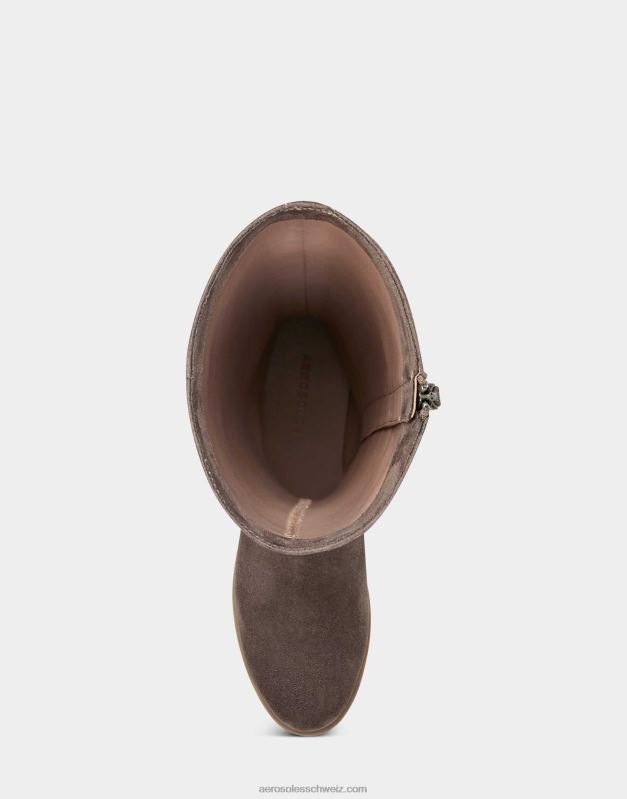 CH Aerosoles Frauen Hoher Stiefel aus taupefarbenem WildlederimitatR0V8T132