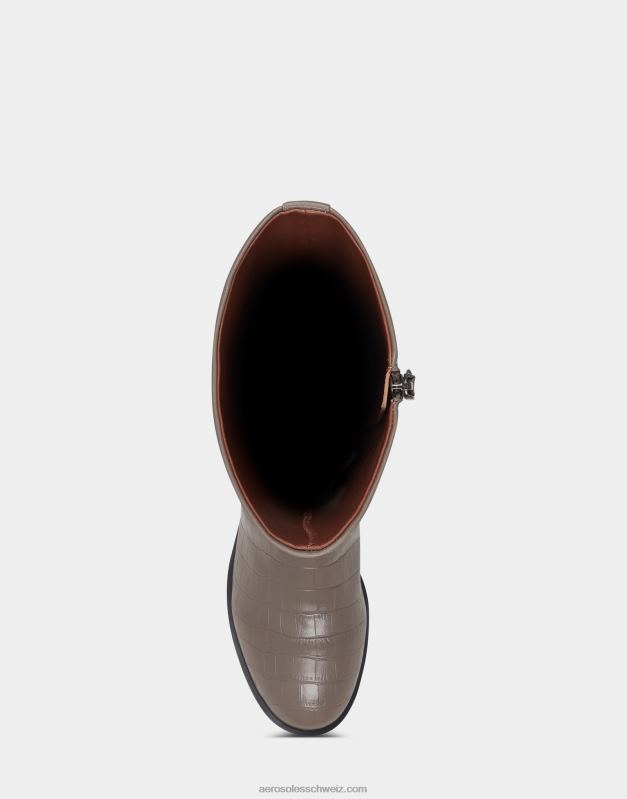 CH Aerosoles Frauen Hoher Stiefel in Kroko-GrauR0V8T125