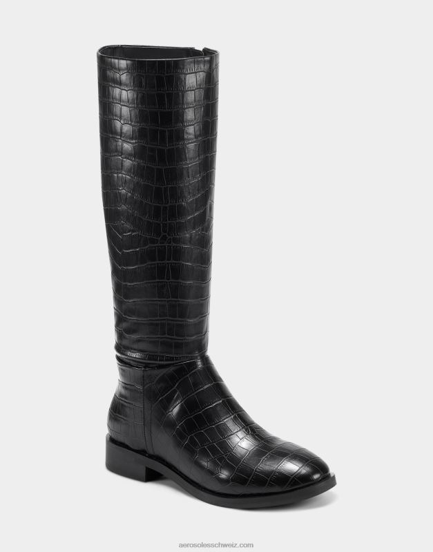 CH Aerosoles Frauen Hoher Stiefel mit schwarzem KrokomusterR0V8T123