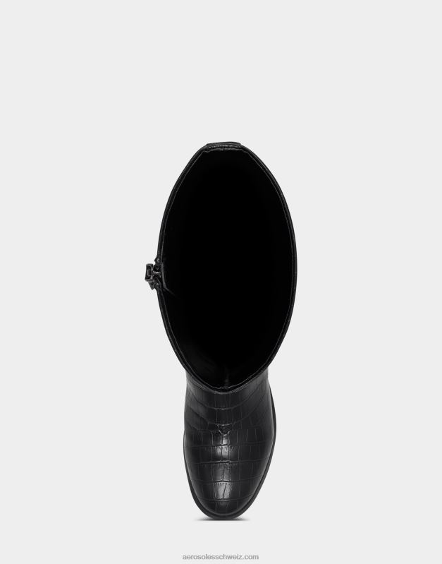 CH Aerosoles Frauen Hoher Stiefel mit schwarzem KrokomusterR0V8T123