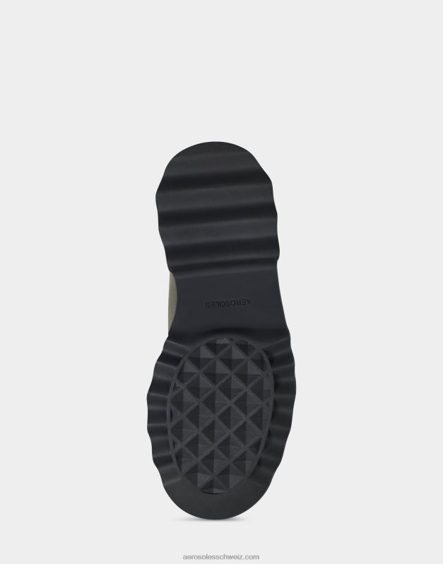 CH Aerosoles Frauen Mittelhoher Stiefel aus grauem WildlederR0V8T6