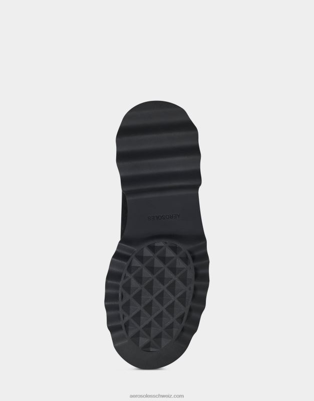 CH Aerosoles Frauen Mittelhoher Stiefel aus schwarzem WildlederR0V8T2