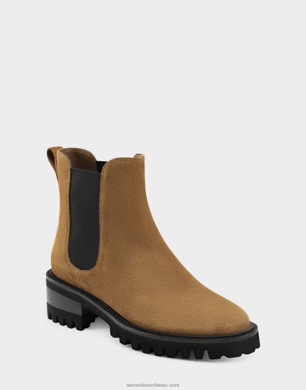 CH Aerosoles Frauen Stiefeletten aus braunem WildlederR0V8T17