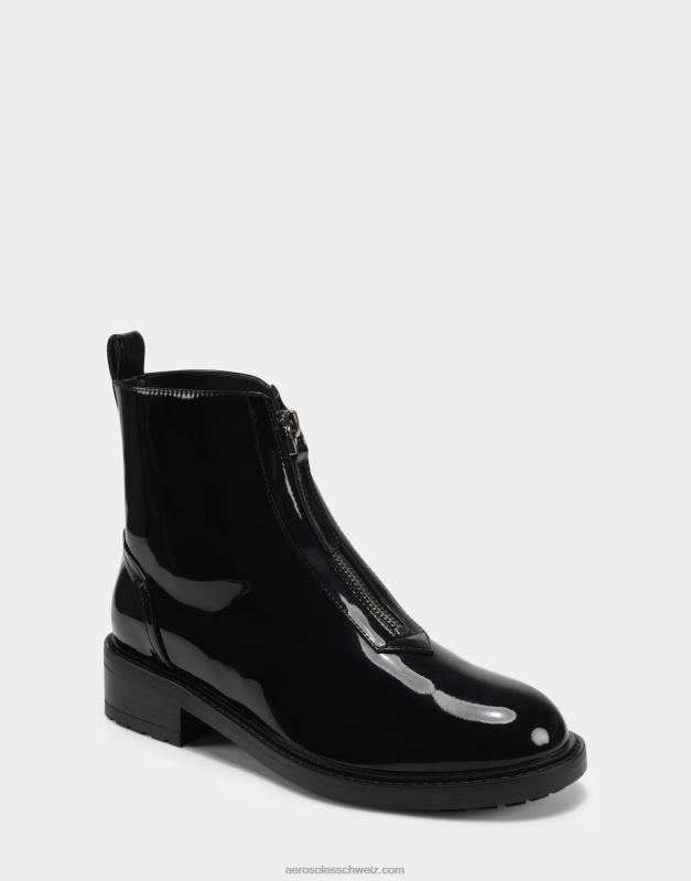 CH Aerosoles Frauen Stiefeletten aus schwarzem LacklederR0V8T85