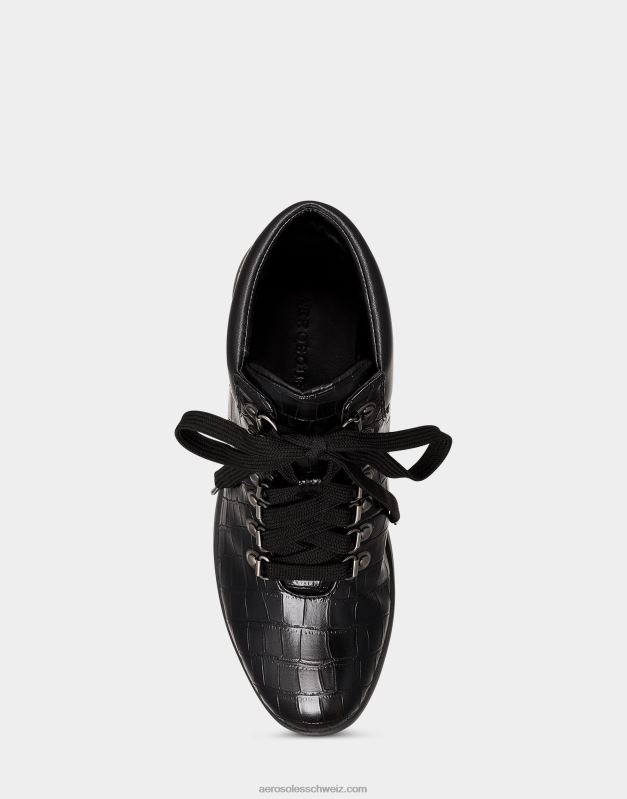 CH Aerosoles Frauen Stiefeletten flach schwarz KrokoR0V8T88